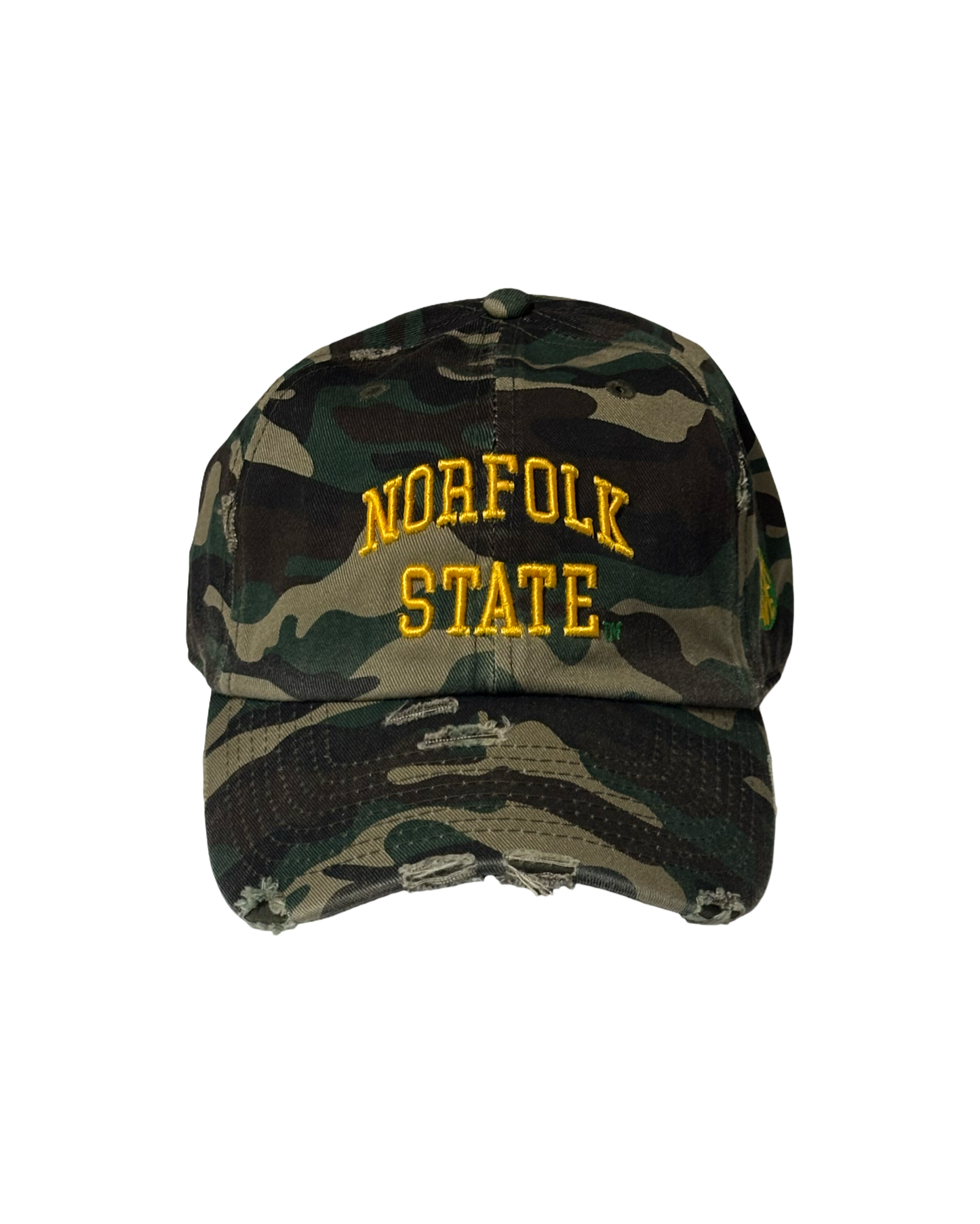 Norfolk State Spartans™ Camo Distressed Dad Hat