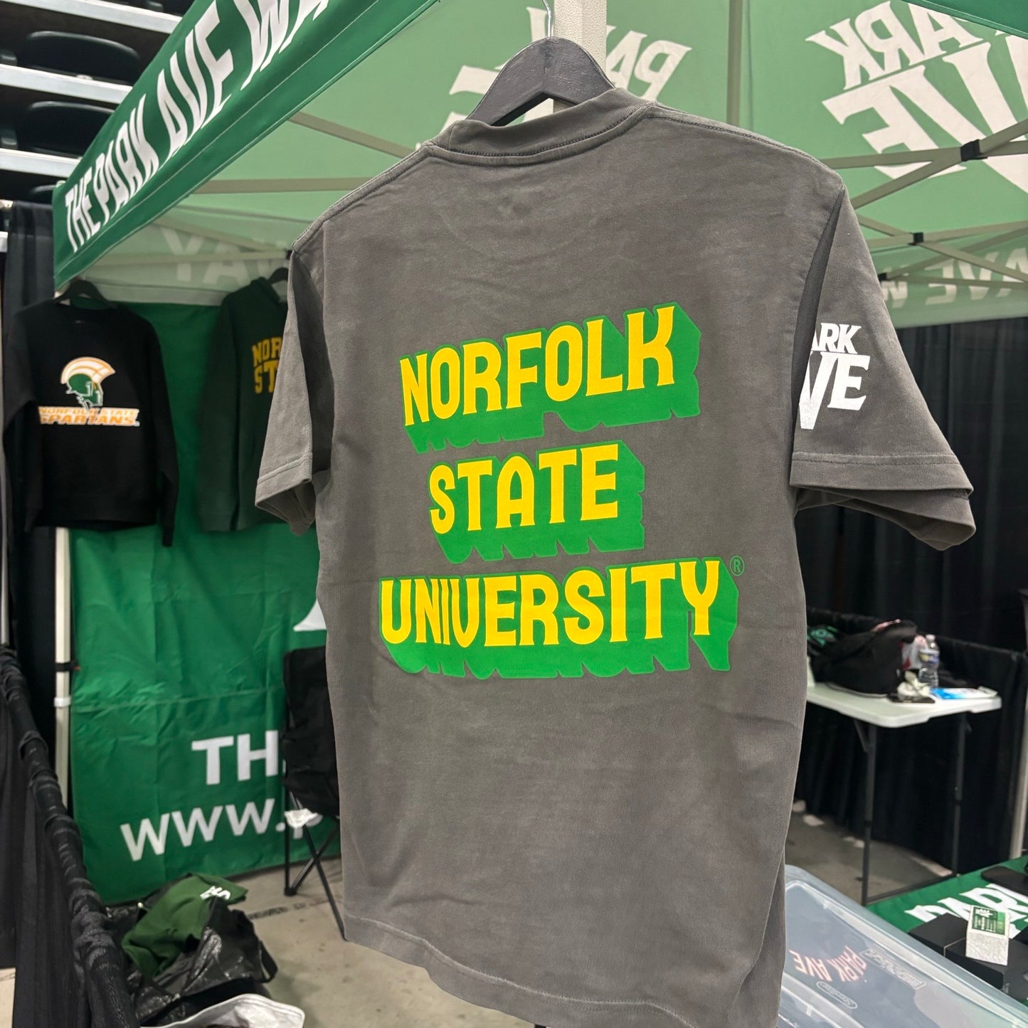 Norfolk State University Spartan Logo Washed Tee – Charcoal