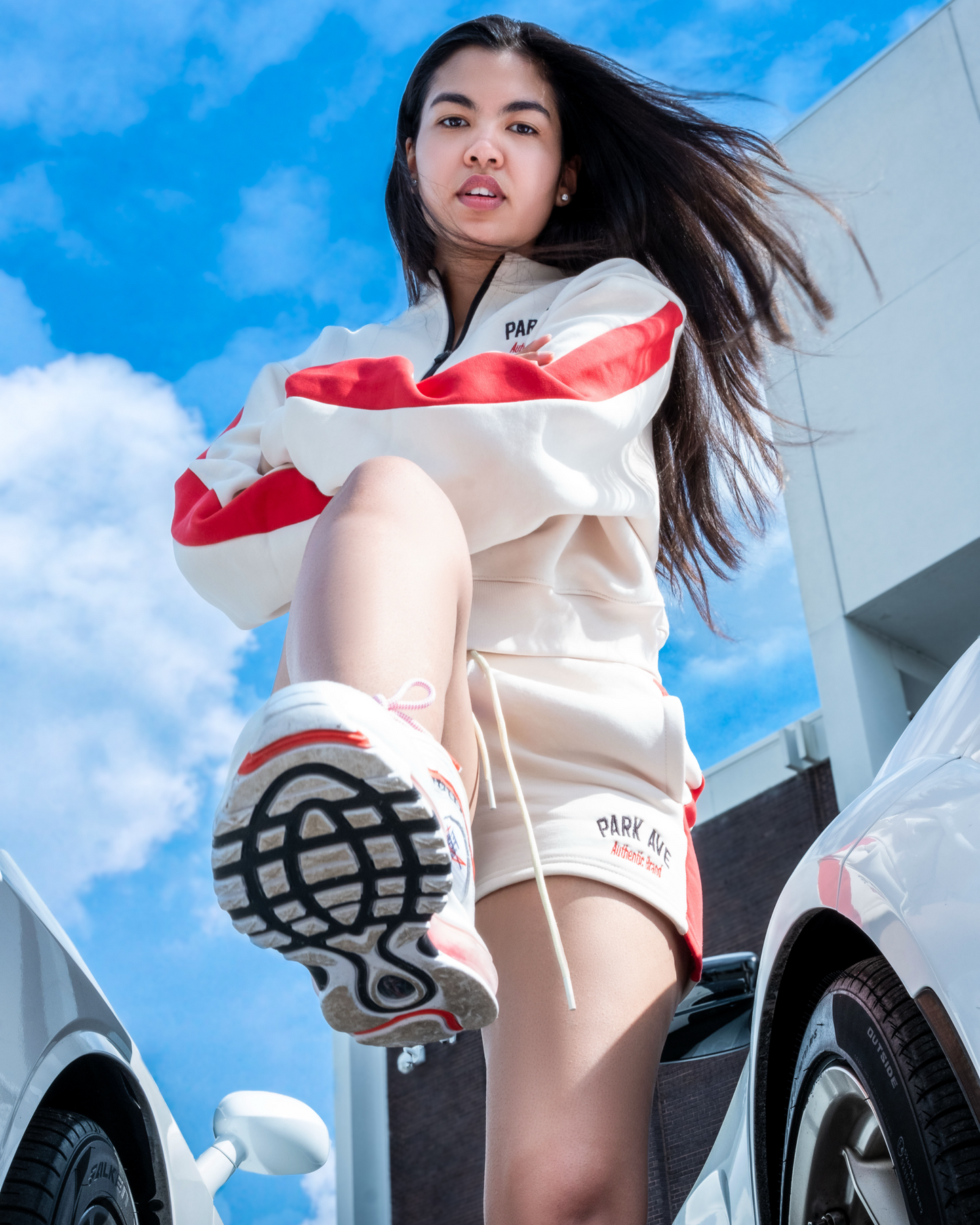 PRE ORDER - PARK AVE POWER SET – CREAM/RED
