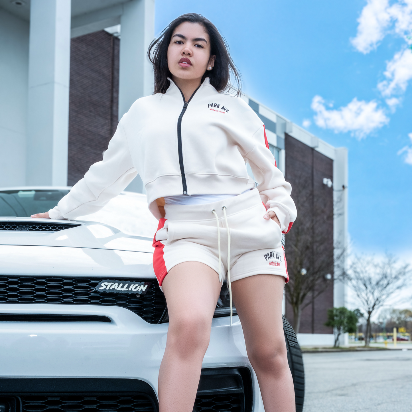 PRE ORDER - PARK AVE POWER SET – CREAM/RED