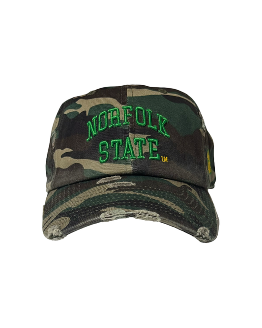 Norfolk State Spartans™ Camo Distressed Dad Hat