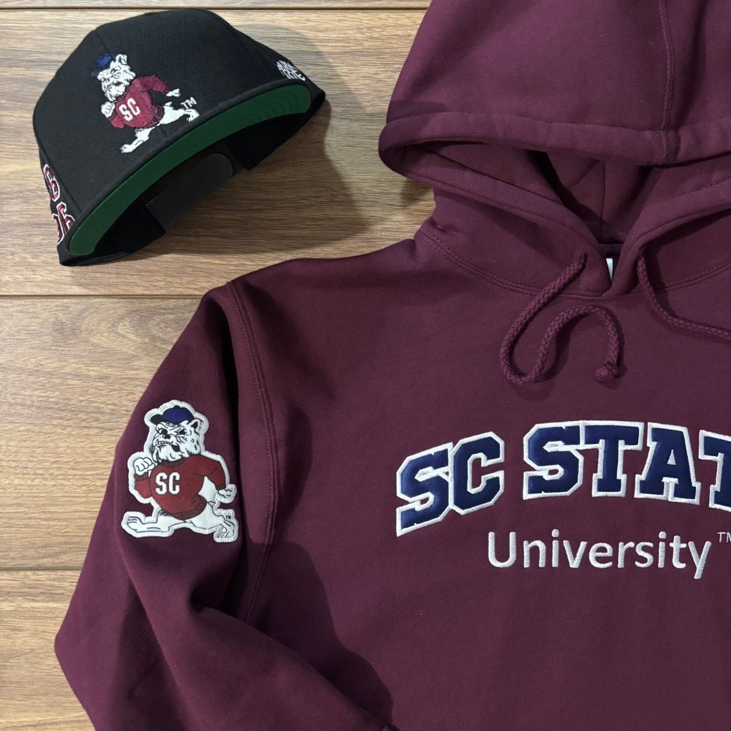 SC State University Bulldog Hoodie - Maroon Heavyweight