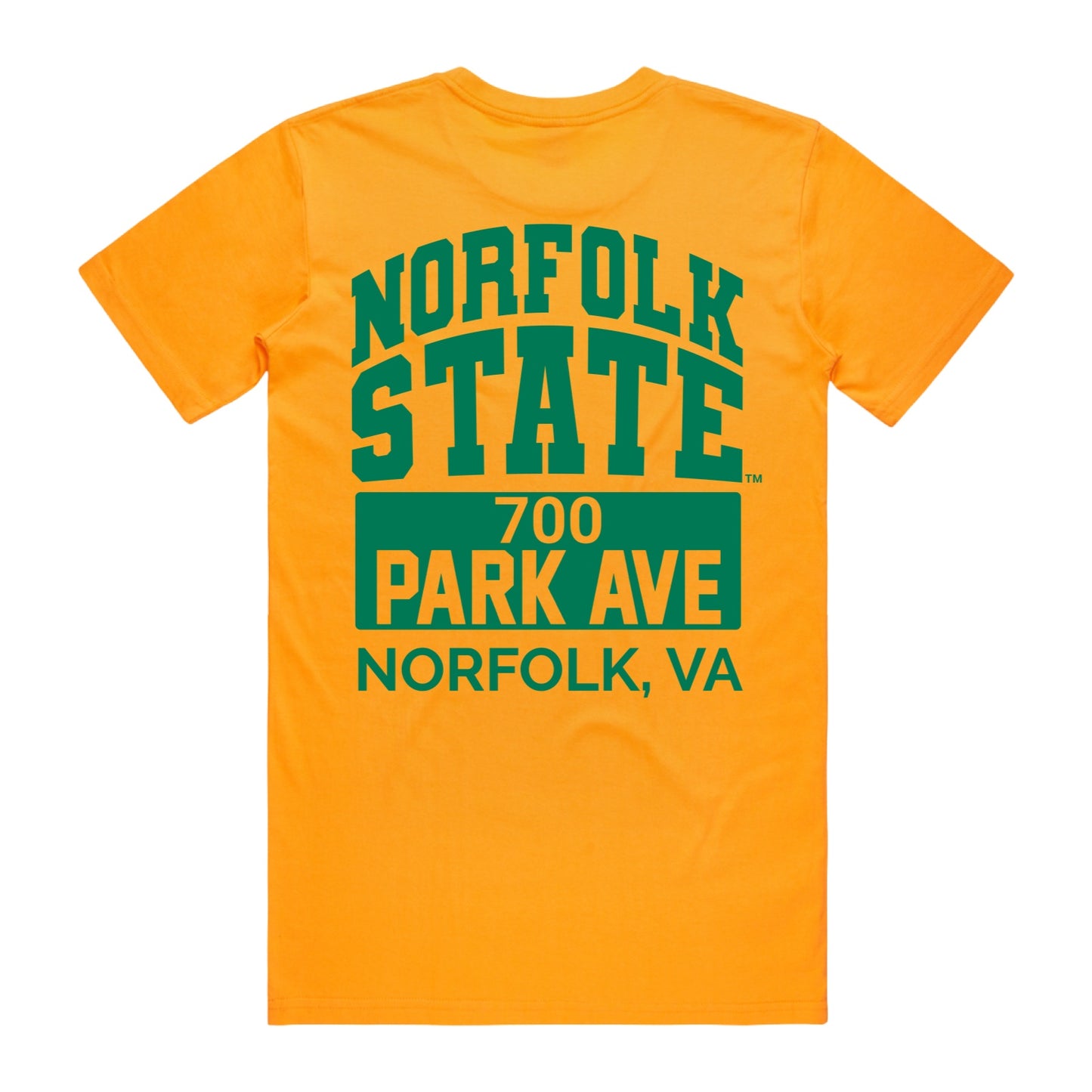 Norfolk State “700 Park Ave” Tee – Gold/Green