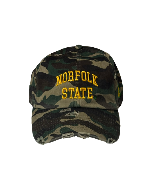 Norfolk State Spartans™ Camo Distressed Dad Hat