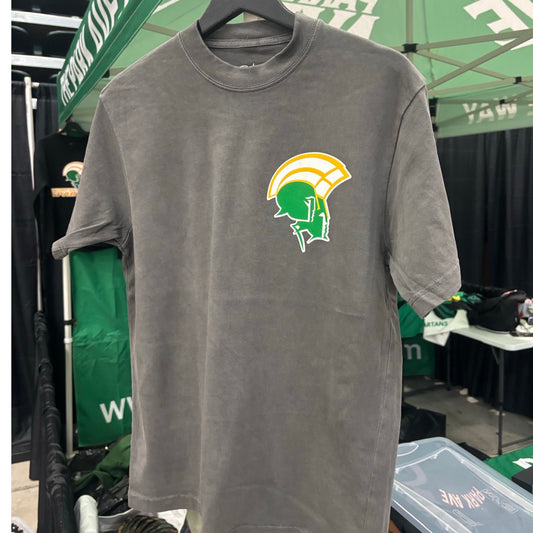 Norfolk State University Spartan Logo Washed Tee – Charcoal