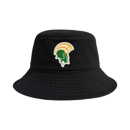 NSU Spartan Wide Brim Bucket Hat – Black Garment Washed