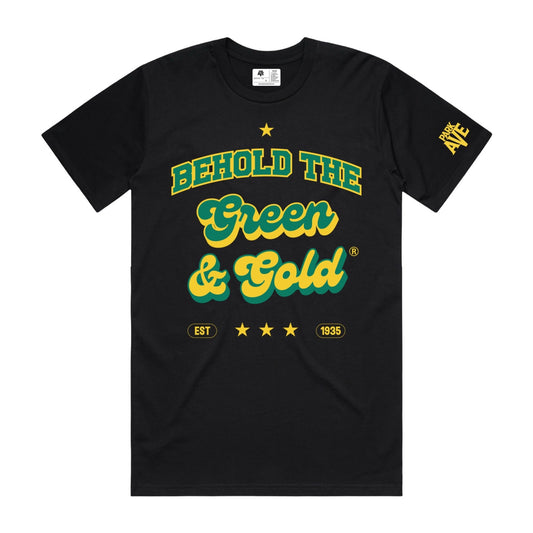 Behold The Green & Gold Tee – Black/Green/Gold